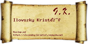 Ilovszky Kristóf névjegykártya