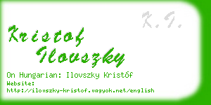 kristof ilovszky business card